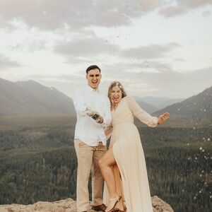 Lulu's Cream Bishop Sleeve Maxi Gown